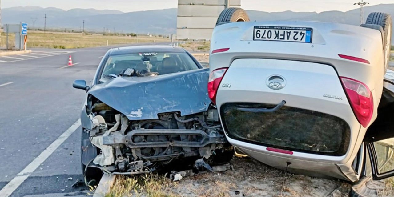 Konya’da otomobiller çarpıştı: 5 yaralı