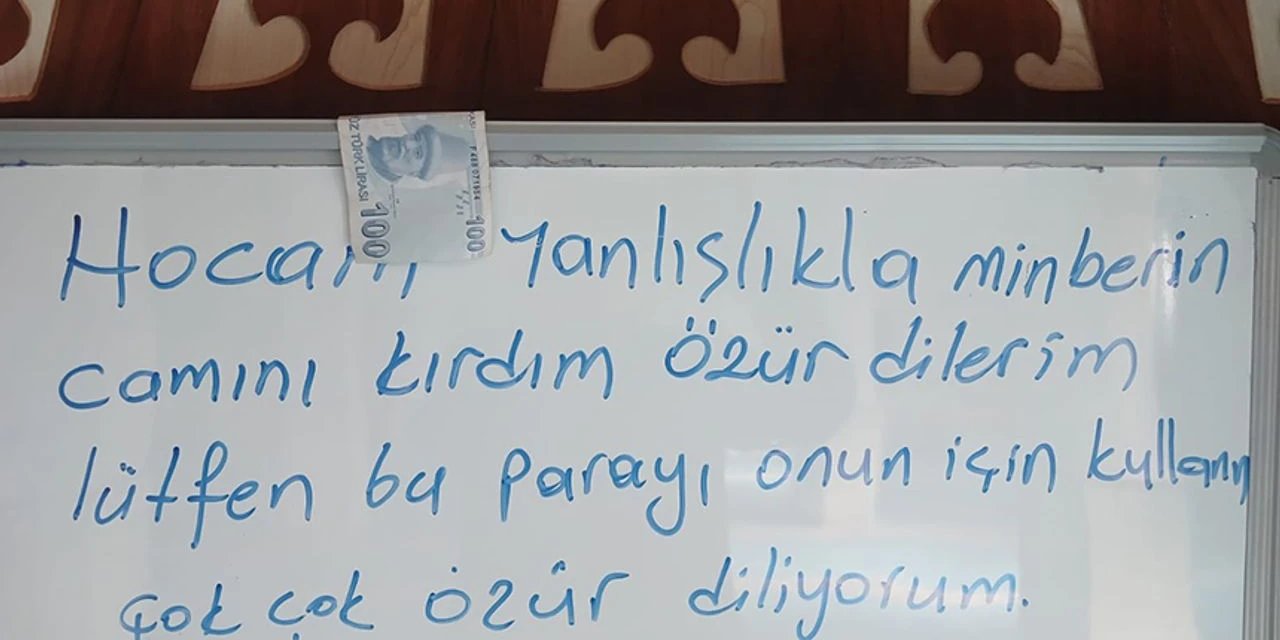 Yanlışlıkla camı kırdı, özür notuyla parasını bıraktı