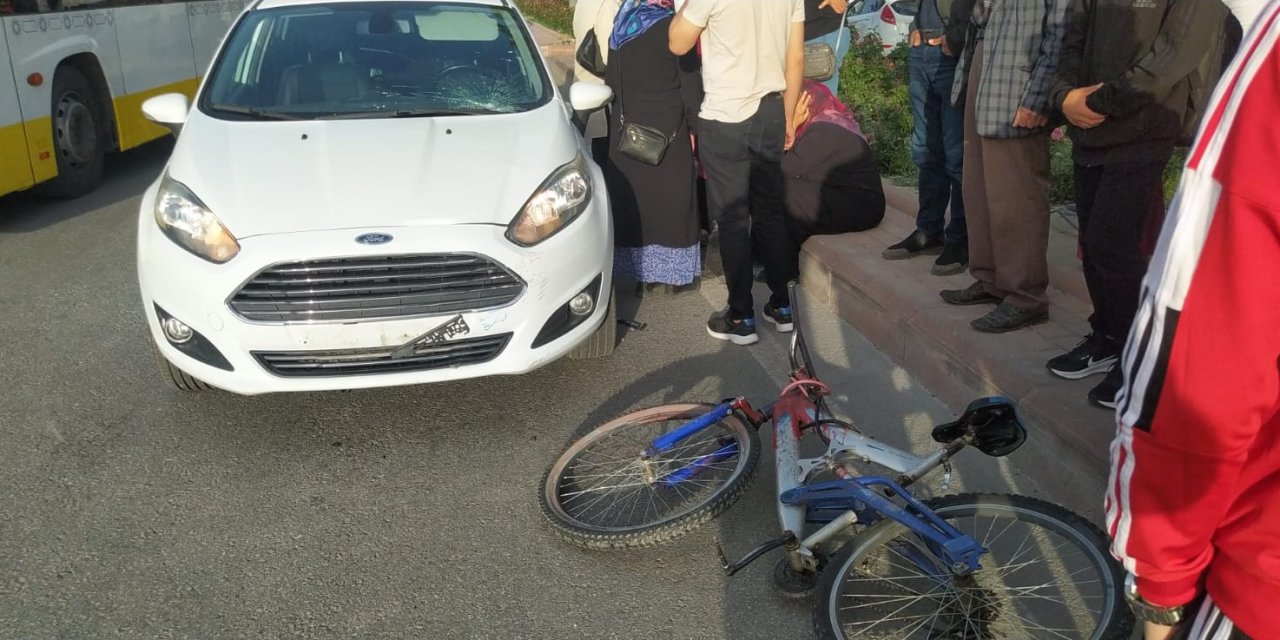 Konya’da otomobil bisikletli çocuğa çarptı
