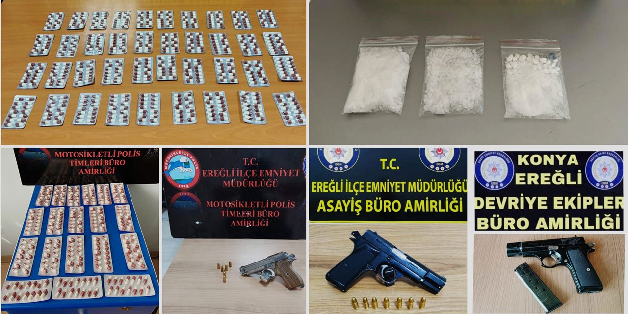 Konya’da silah ve uyuşturucu operasyonu! 7 kişi tutuklandı