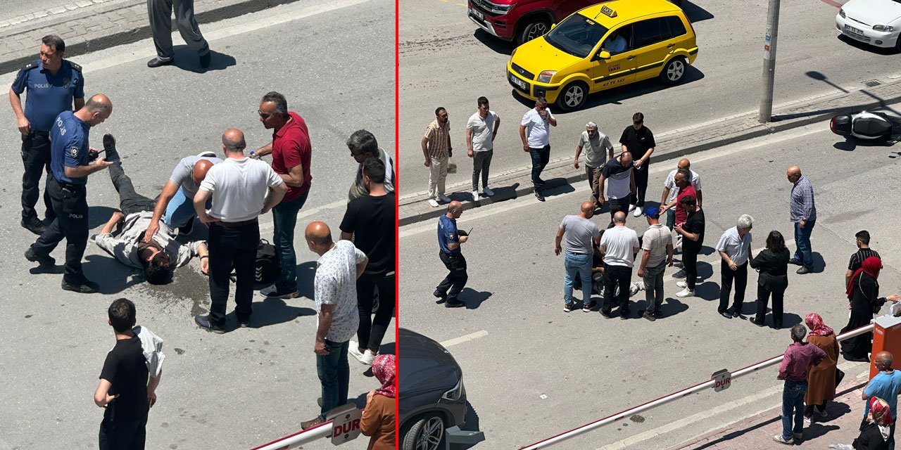 Konya’da motosiklet devrildi, sürücüsü yaralandı