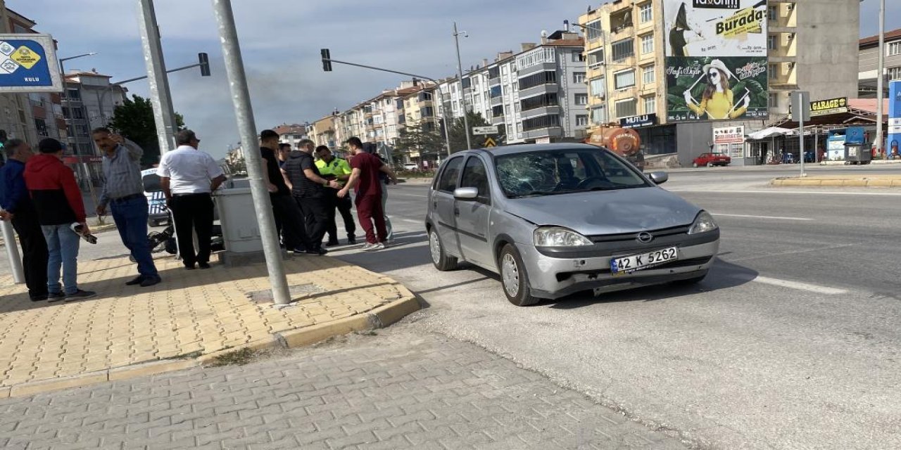 Konya’da elektrik bisiklet ile otomobil çarpıştı