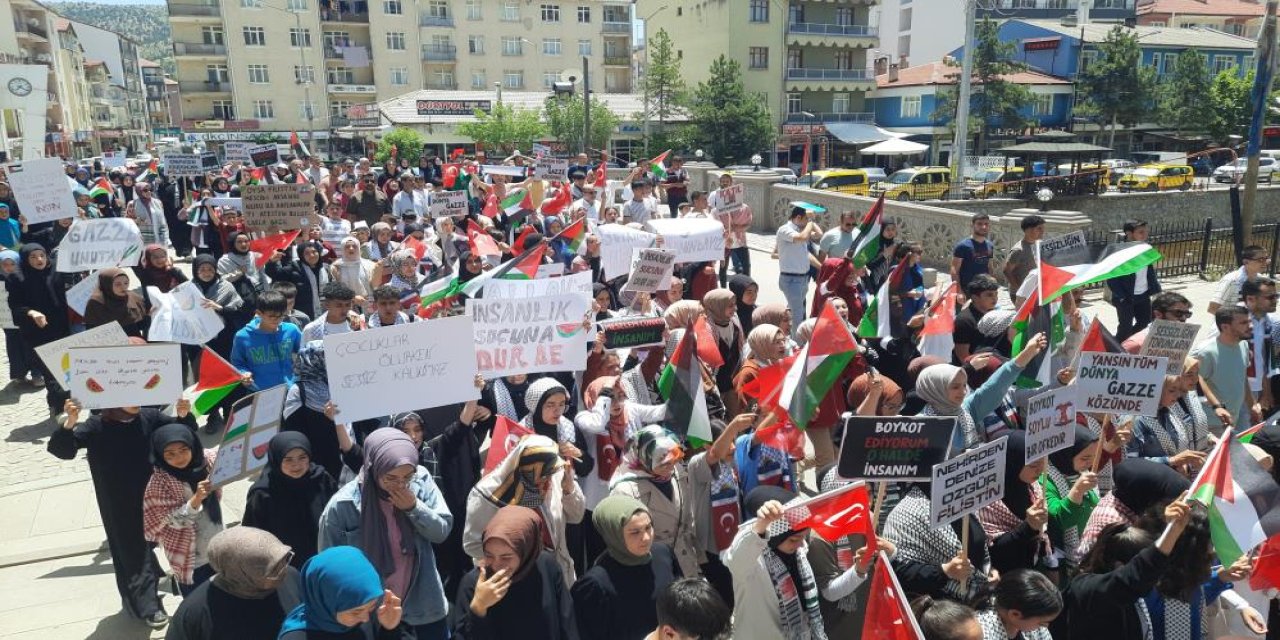 Konya'nın bir ilçesi Filistin için ayaklandı