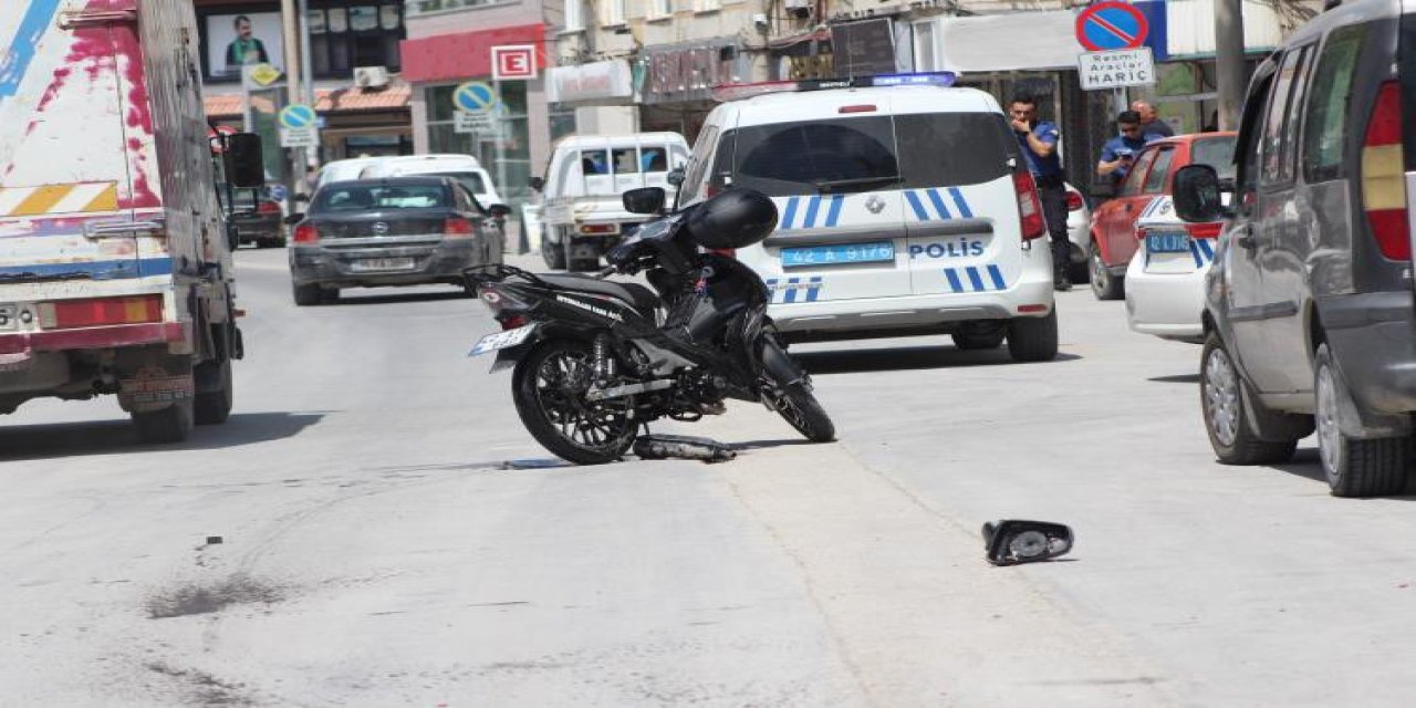 Konya’da kaza! Motosiklet sürücüsü yaralandı