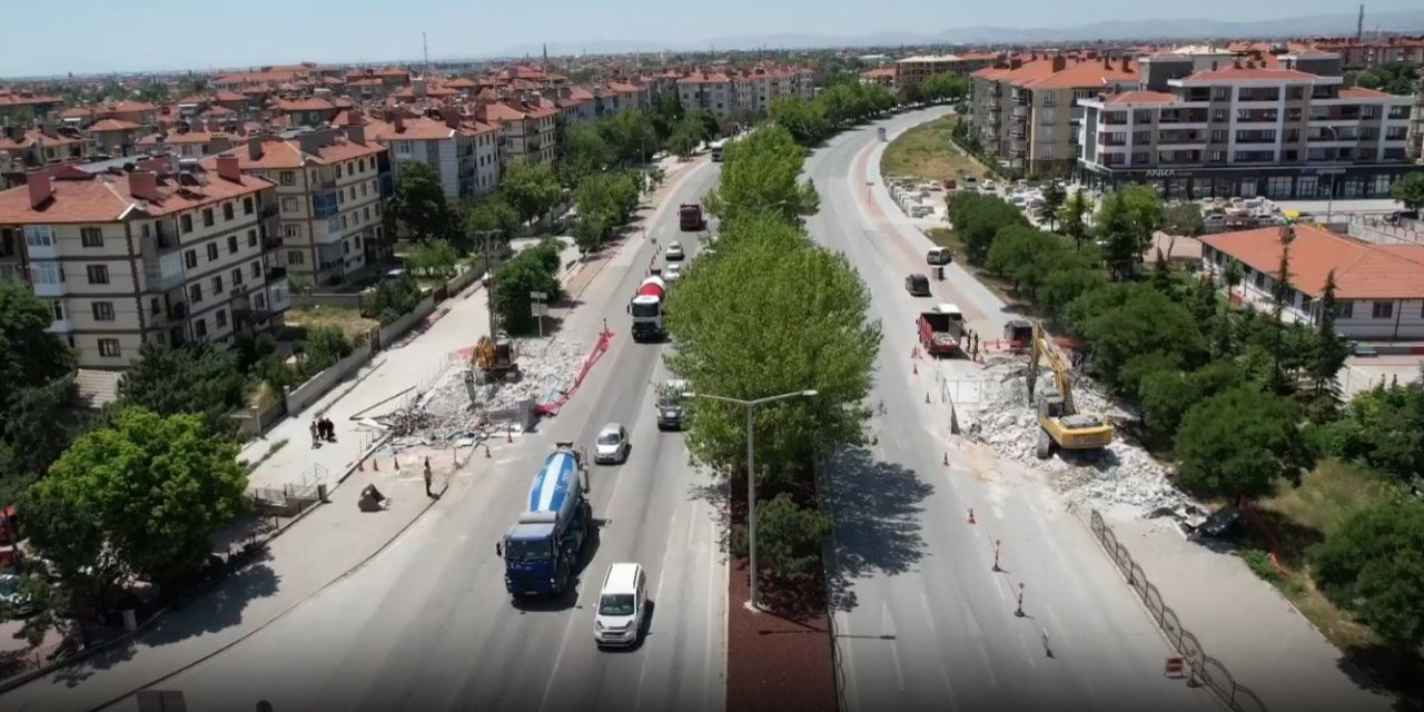 Konya’nın en işlek yolunda yaya güvenliği için çalışma başlatıldı