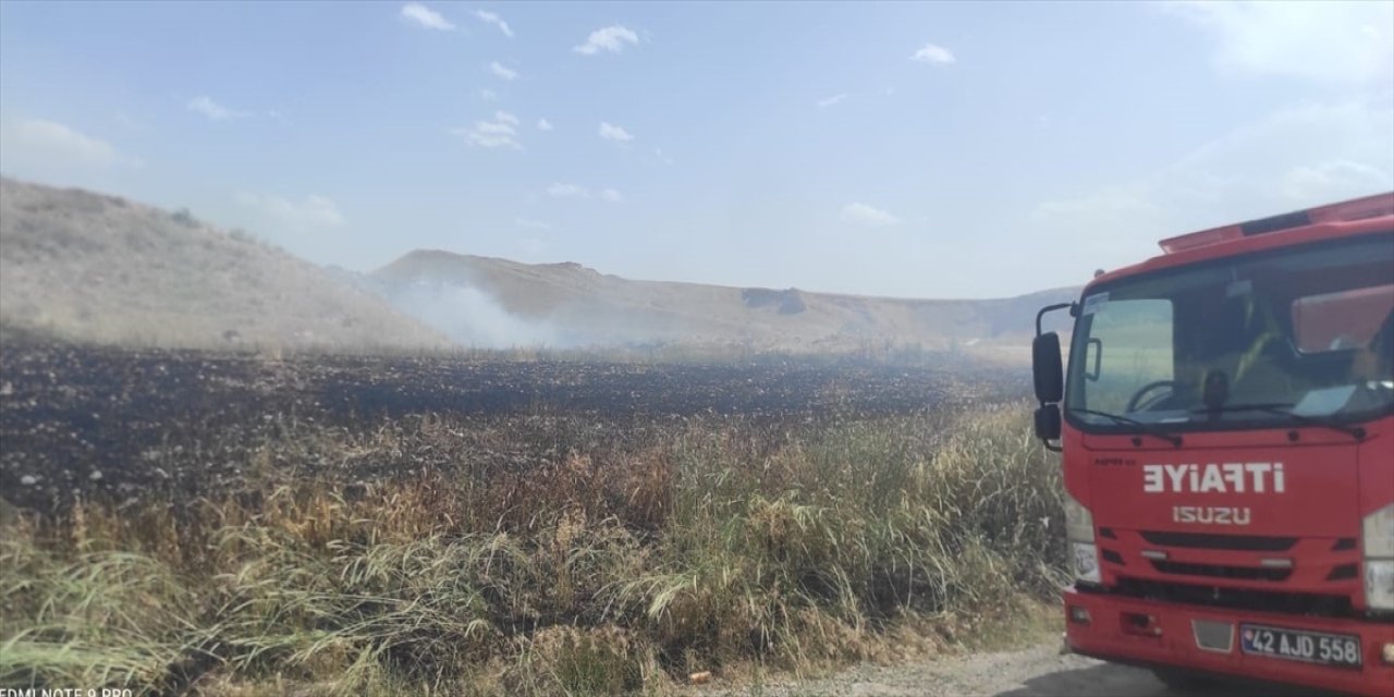 Konya’da arpa ekili arazide yangın!