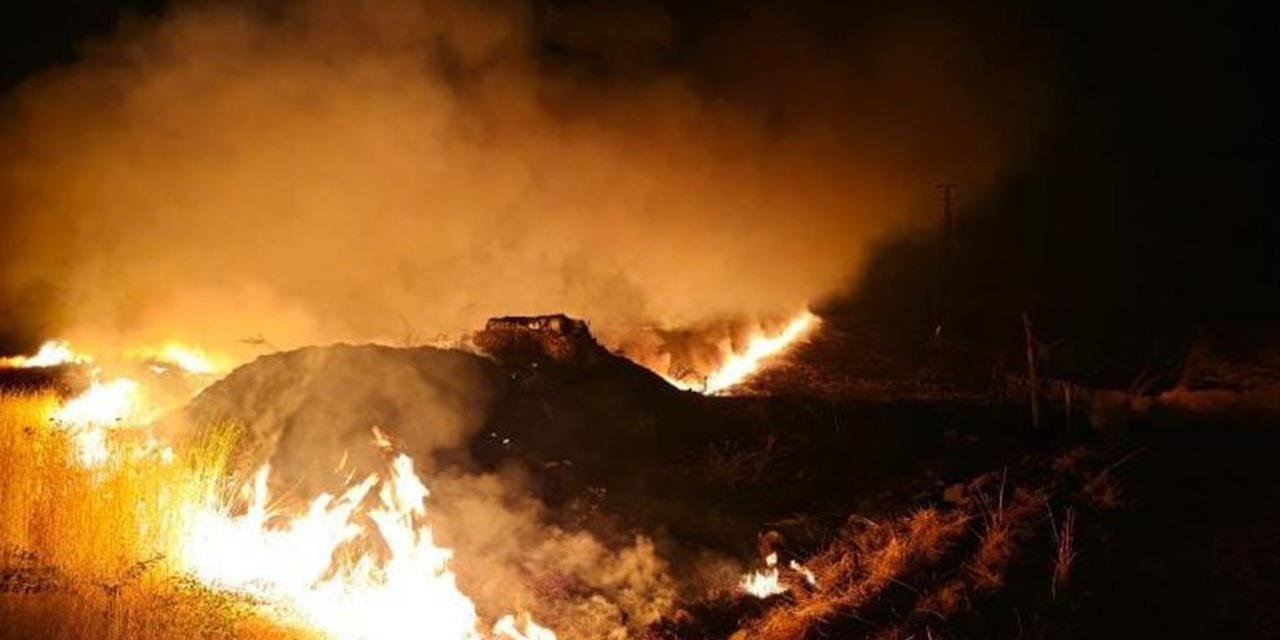 Anız yangını tarım arazisine sıçradı: 7 köy etkilendi