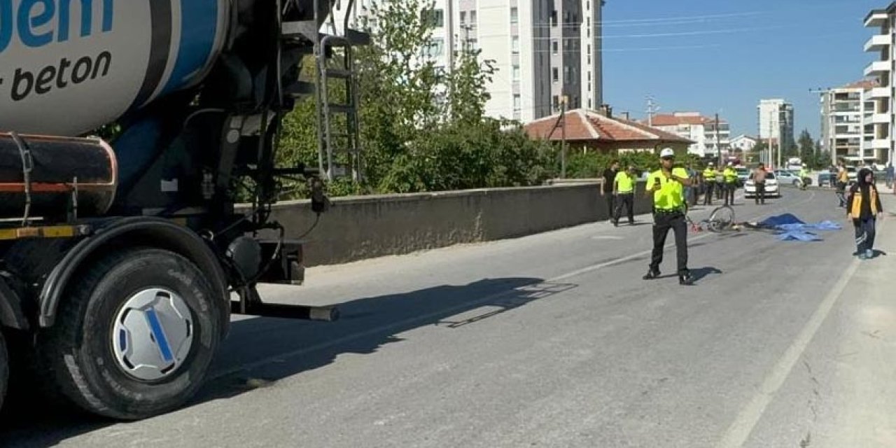 Konya’da feci kaza! Beton mikserinin çarptığı bisikletli öldü
