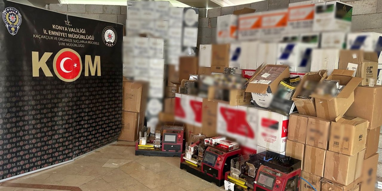 Konya’da 7 iş yeri, 10 ev ve 8 araçta yapılan aramalarda bunlar çıktı