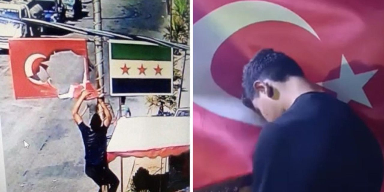 MİT: Suriye’de bayrağımıza saldıran kişi yakalandı