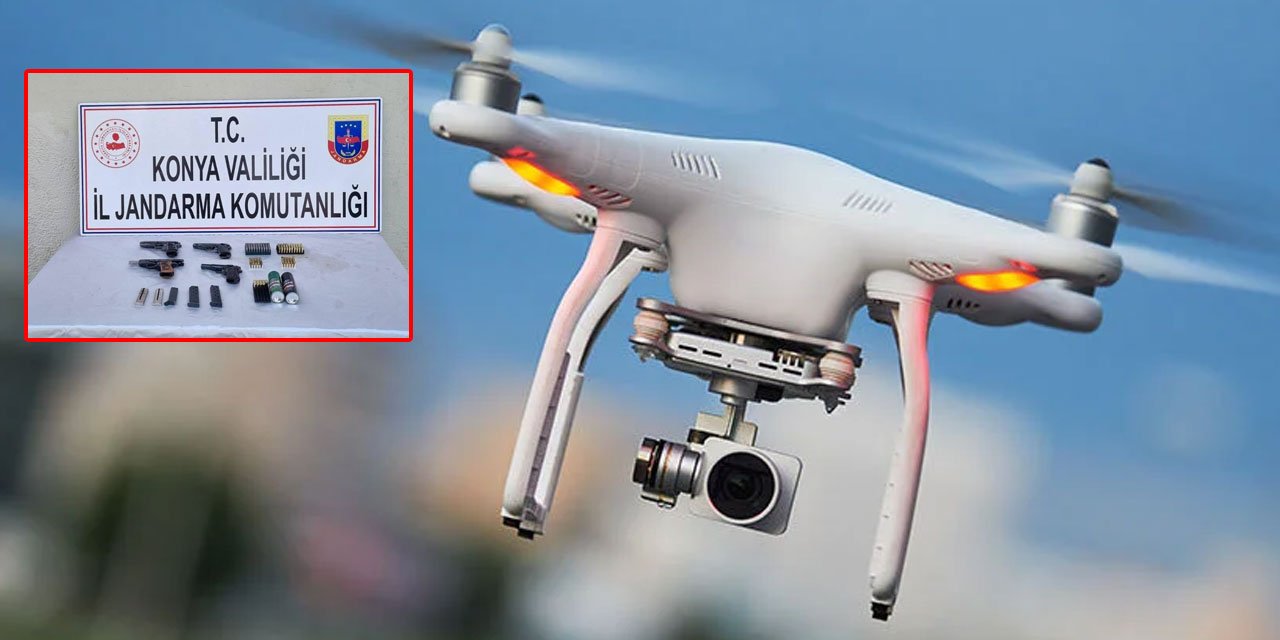 Konya’da silah kaçakçısı drone takibiyle yakalandı