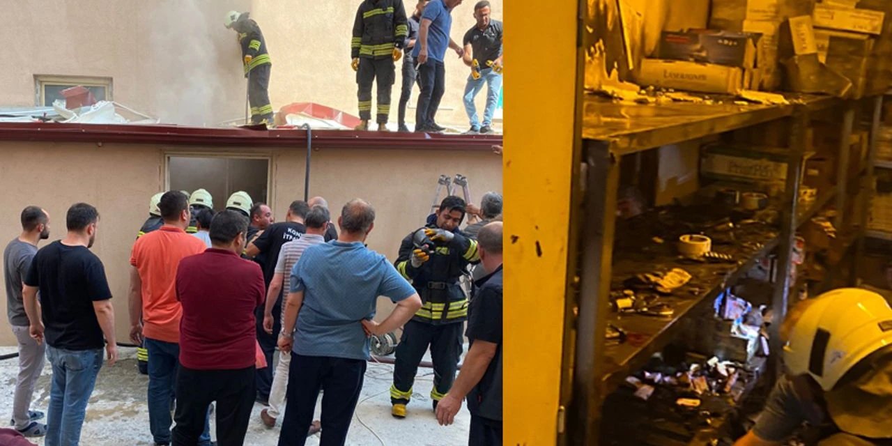 Konya’da hastane deposunda yangın korkuttu