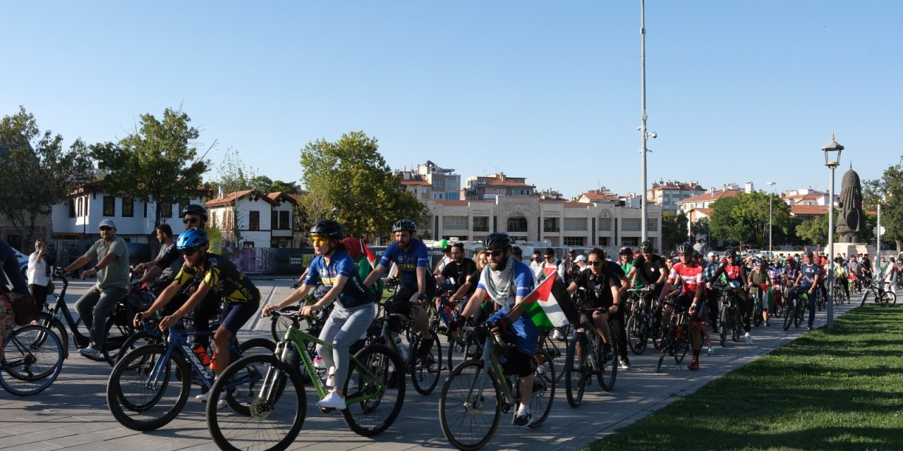 Konya’da Filistin’in direnişine pedallı destek! Boykotun önemine dikkat çekildi