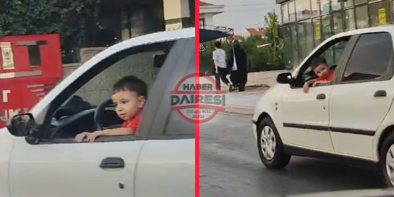 Konya trafiğinde görenleri şaşkına çeviren an