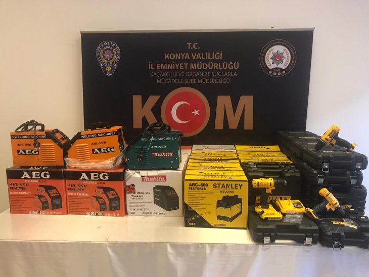 Konya polisi, gümrük kaçağı elektrikli el aletlerine el koydu