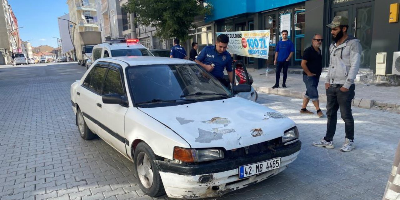 Konya’da otomobilin çarptığı motosiklet sürücüsü yaralandı