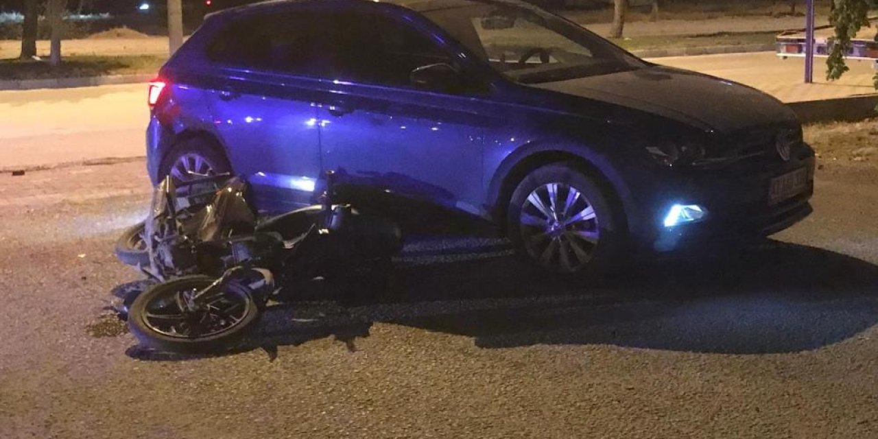 Konya'da otomobil ile motosiklet çarpıştı