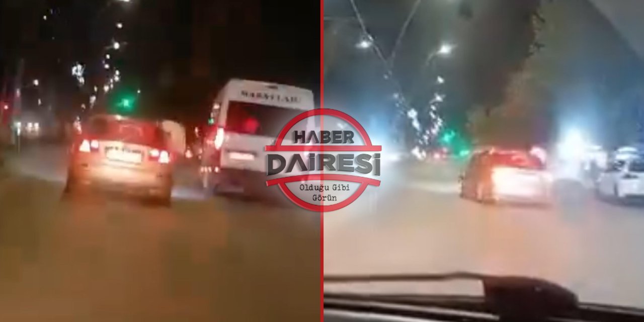 Konya trafiğinde yüreklerin ağza geldiği anlar