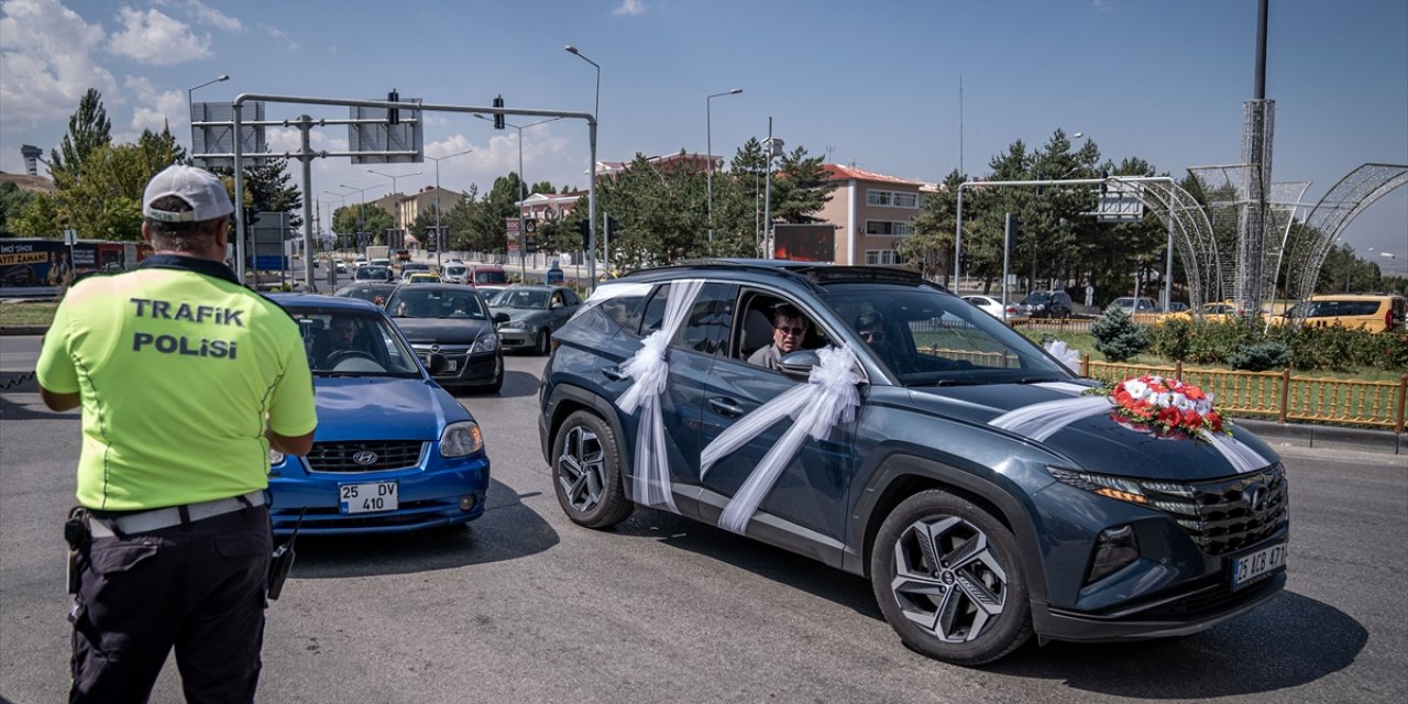 Düğün konvoylarına dronlu denetim