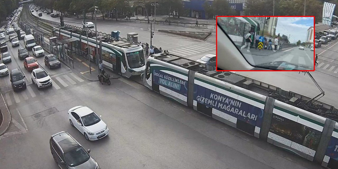 Konya'da tramvay seferlerini durduran kaza! Ekipler seferber oldu