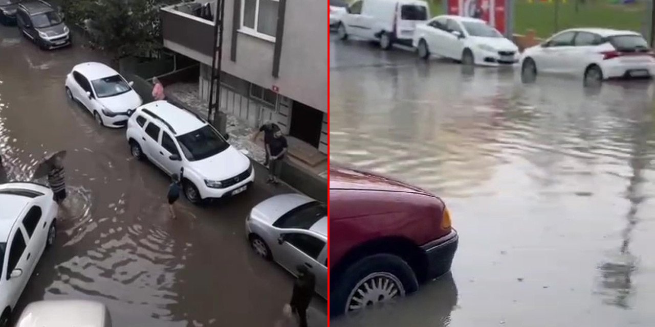 Sağanak yağış etkili oldu, yollar göle döndü, evleri su bastı