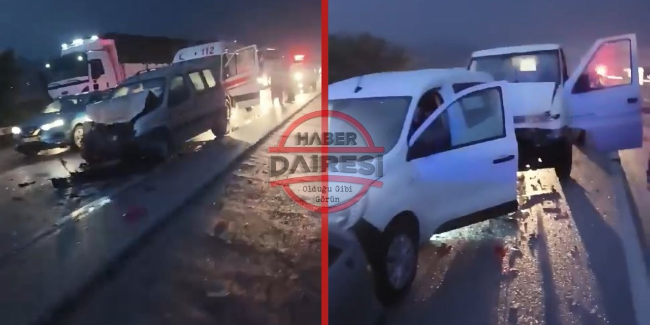 Konya’da yağmur zincirleme kazaya neden oldu