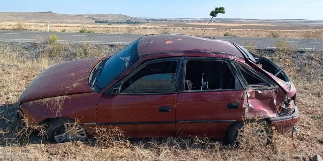 Kulu’da yoldan çıkan otomobil bu hale geldi! 3 yaralı var