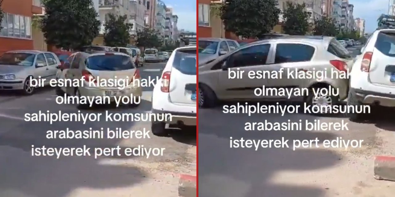 Bir esnaf, dükkanının önüne park eden komşusunun aracına çarptı