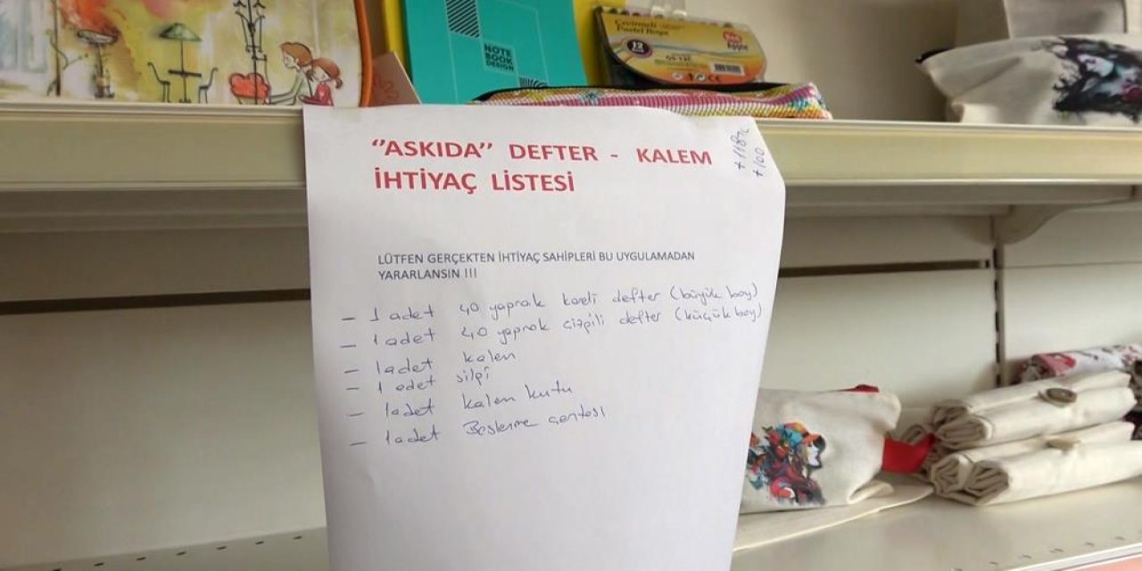 Günün güzel haberi! Kırtasiyede askıda defter ve kalem uygulaması başladı