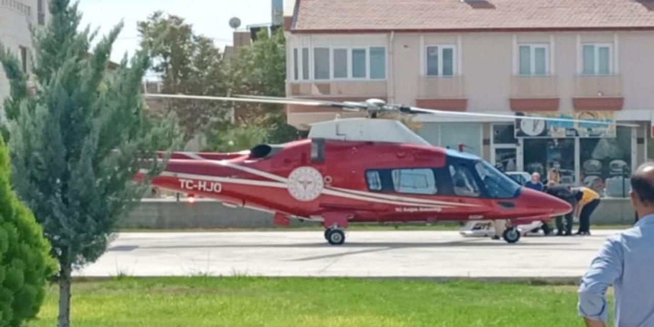 Konya’da 44 yaşındaki hasta hava ambulansıyla hayata tutundu