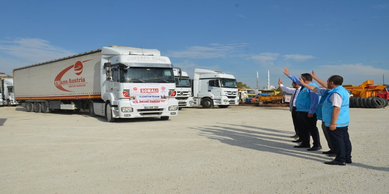 Konya'dan 3 TIR dolusu un Somali'ye gönderildi
