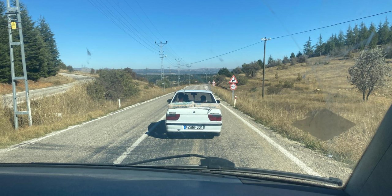 Konya’da trafikte tehlikeli anlar