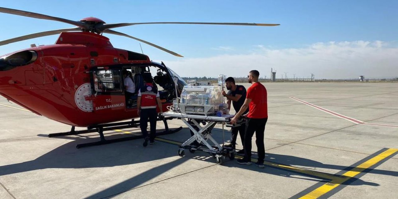 18 günlük bebek ambulans helikopter ile Konya’ya sevk edildi