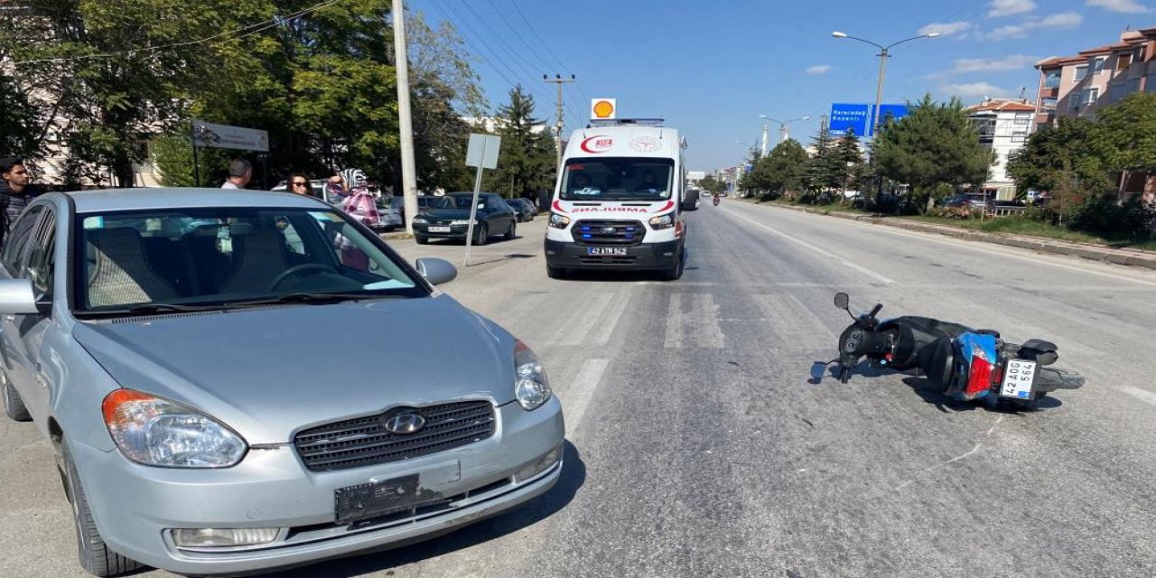 Konya’da otomobil ile motosikletin çarpıştığı kazada 2 kişi yaralandı