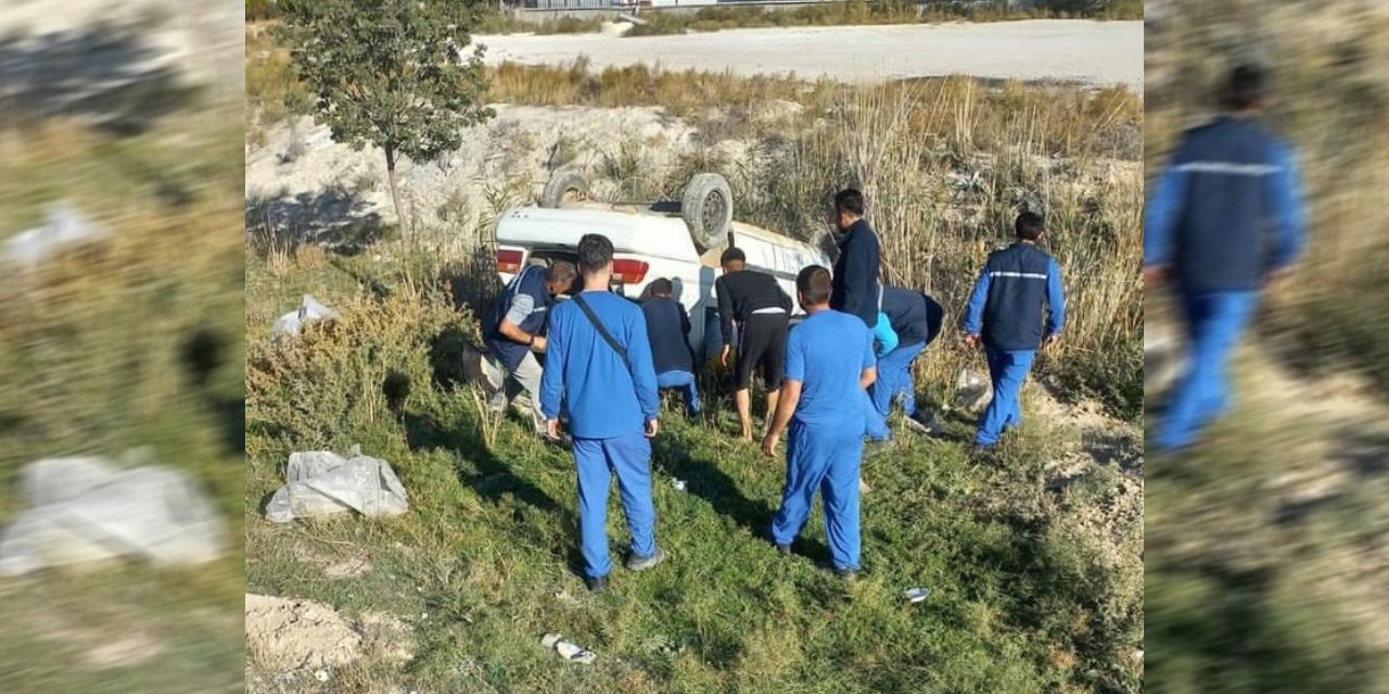 Konya’da otomobil şarampole devrildi, sürücü yaralandı