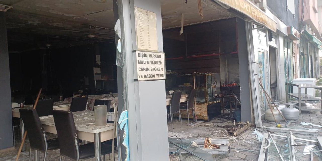 Tüp patladı, cam çerçeve aşağı indi