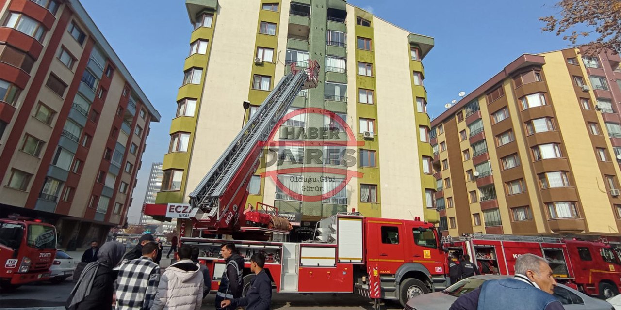 Konya’da 7 katlı binada yangın paniği! Ekipler seferber oldu