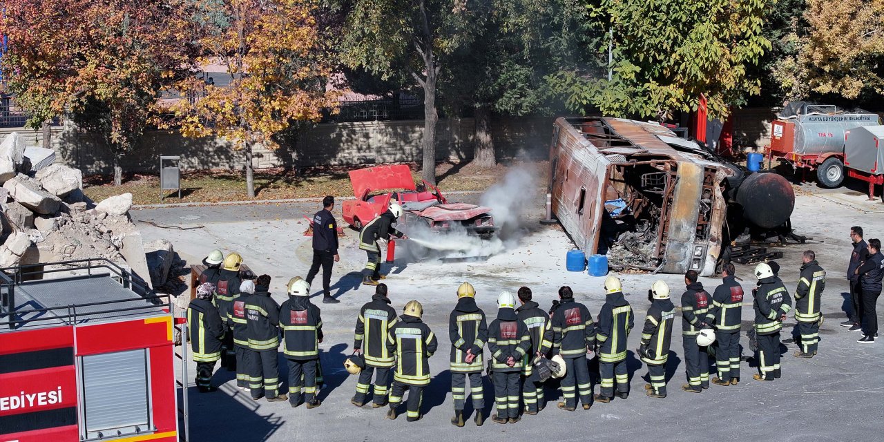 Konya KİTEM’de gönüllü itfaiyecilere eğitim verildi