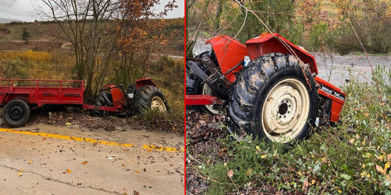 Ehliyetsiz sürücünün kullandığı traktör devrildi: 1 ölü, 3 yaralı