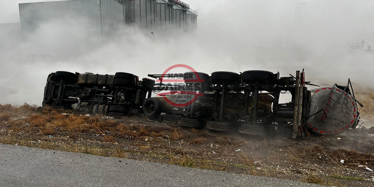 Konya’da asit yüklü tanker devrildi, sürücü Oktay Demir öldü