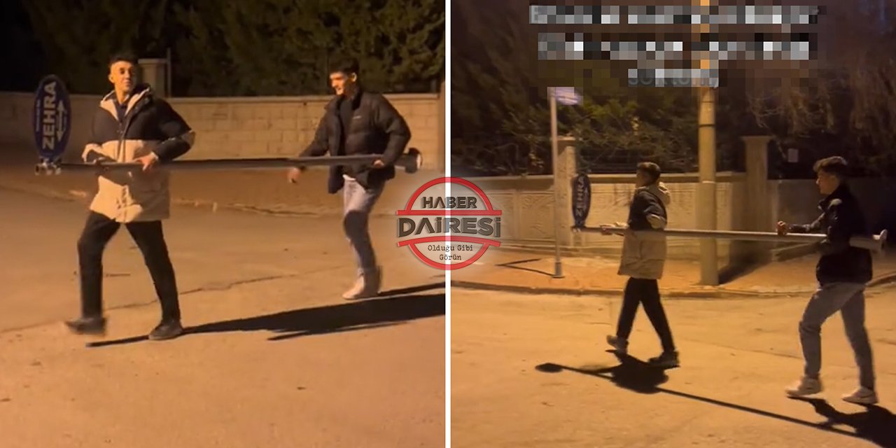 Konya’da 2 genç, sokak tabelasını söküp bu başlıkla paylaştı