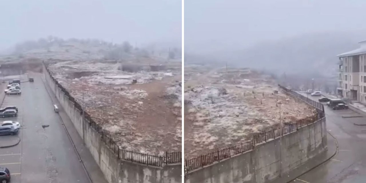 Konya'nın yüksek rakımlı ilçesinde kar yağışı başladı