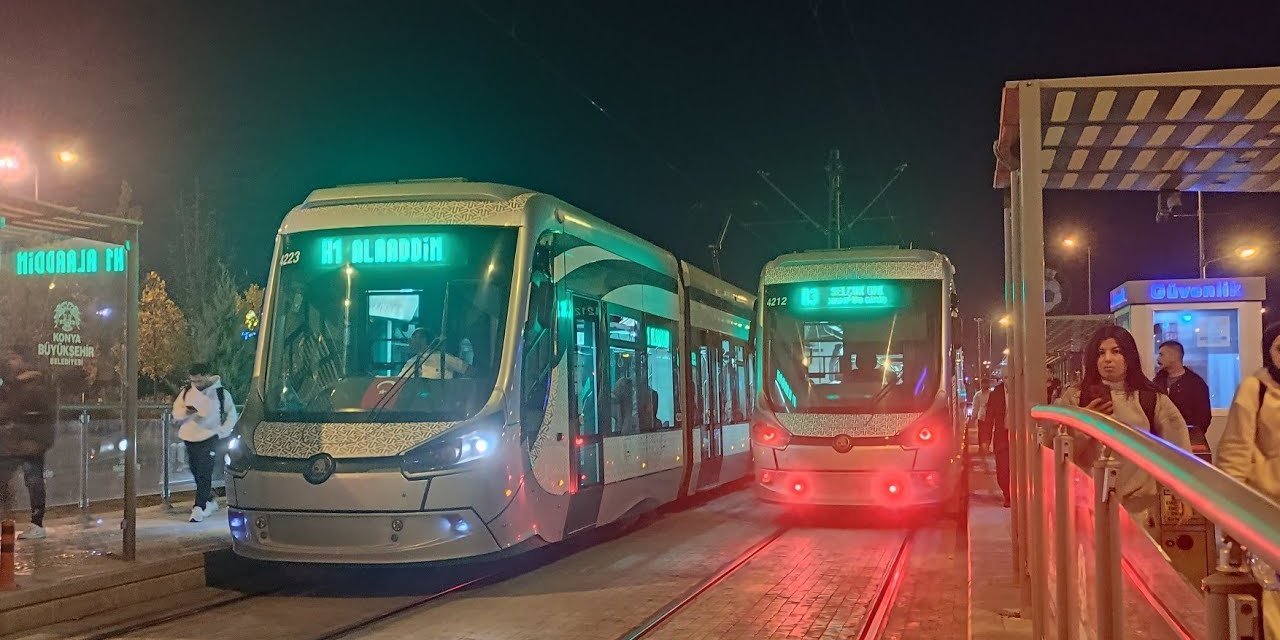 Poşet takıldı, Konya merkezde tramvay seferleri durdu