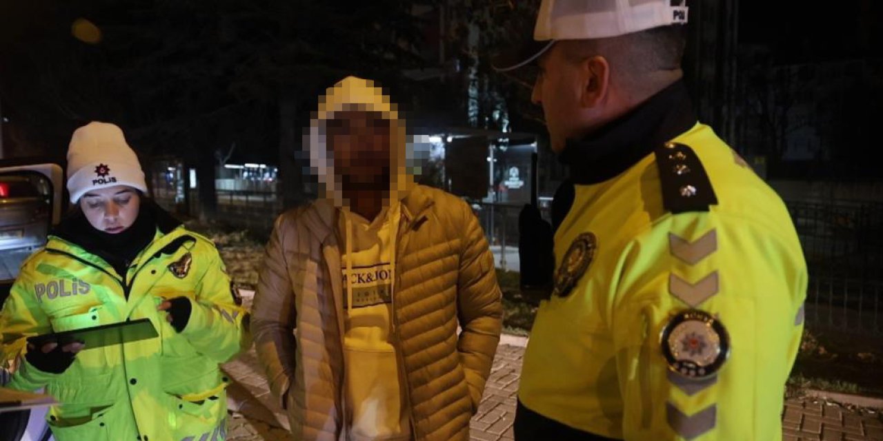 Konya polisinin alkollü sürücü ile imtihanı: Allah Allah, düşmüş mü?