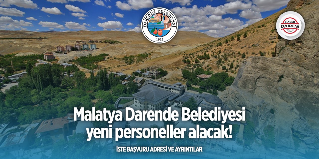Malatya Darende Belediyesi personel alımı 2025