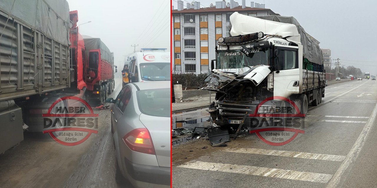 Konya’da sis kazaya neden oldu! 3 TIR çarpıştı