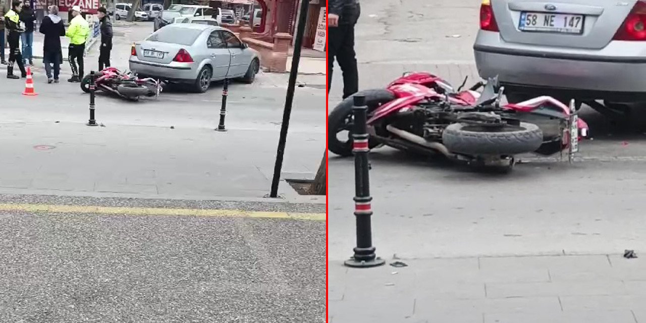 Konya’da otomobil ile çarpışan motosiklet sürücüsü yaralandı