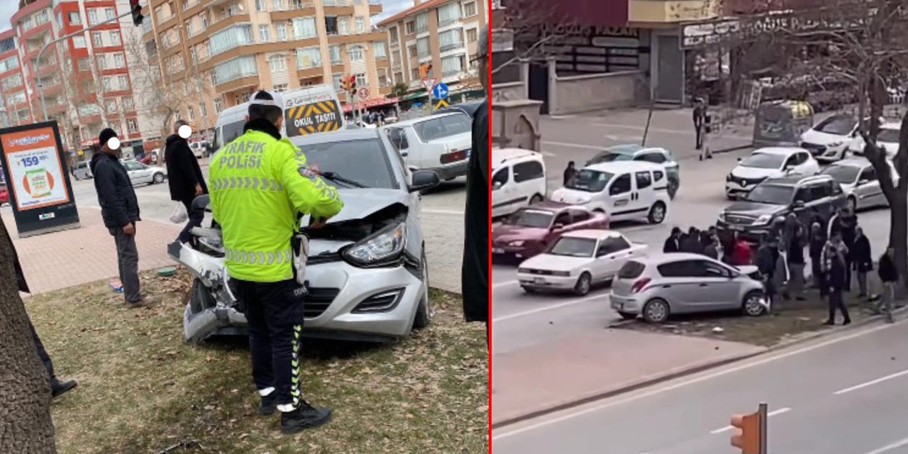 Konya’da otomobil ağaca çarptı, sürücüsü yaralandı