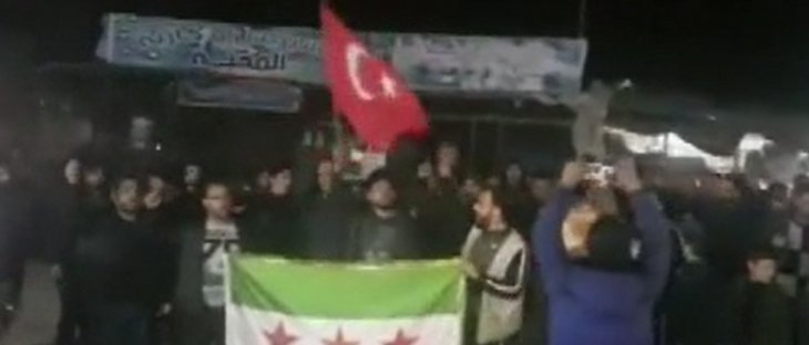 İdlib'de halk TSK'ya destek gösterisi düzenledi