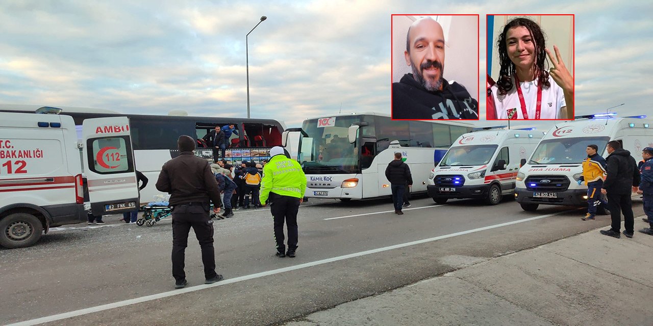 Konya’daki otobüs kazası kurbanlarına acı veda